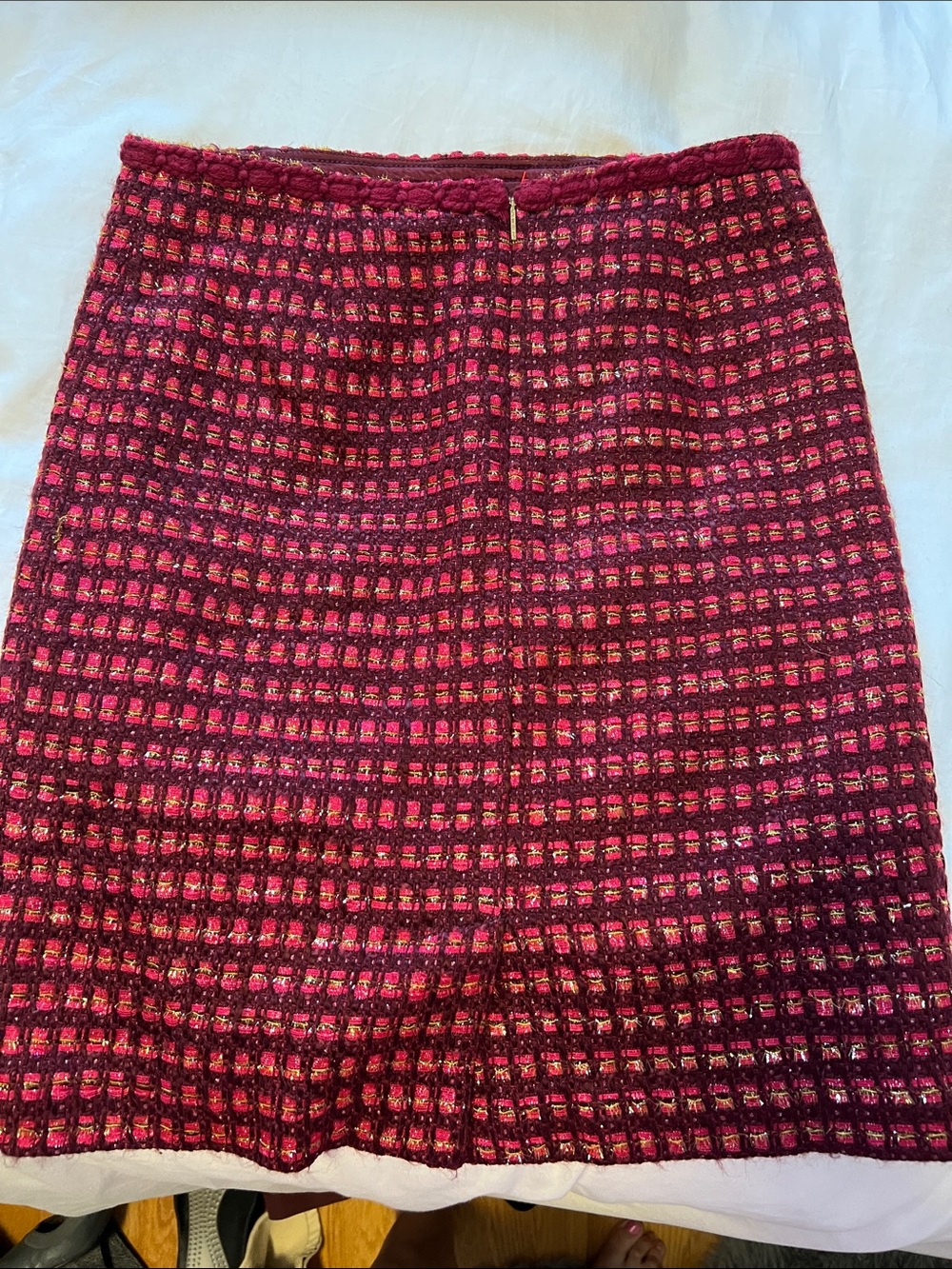 Tory Burch Deep Plum Quilted Logo Zip Pouch